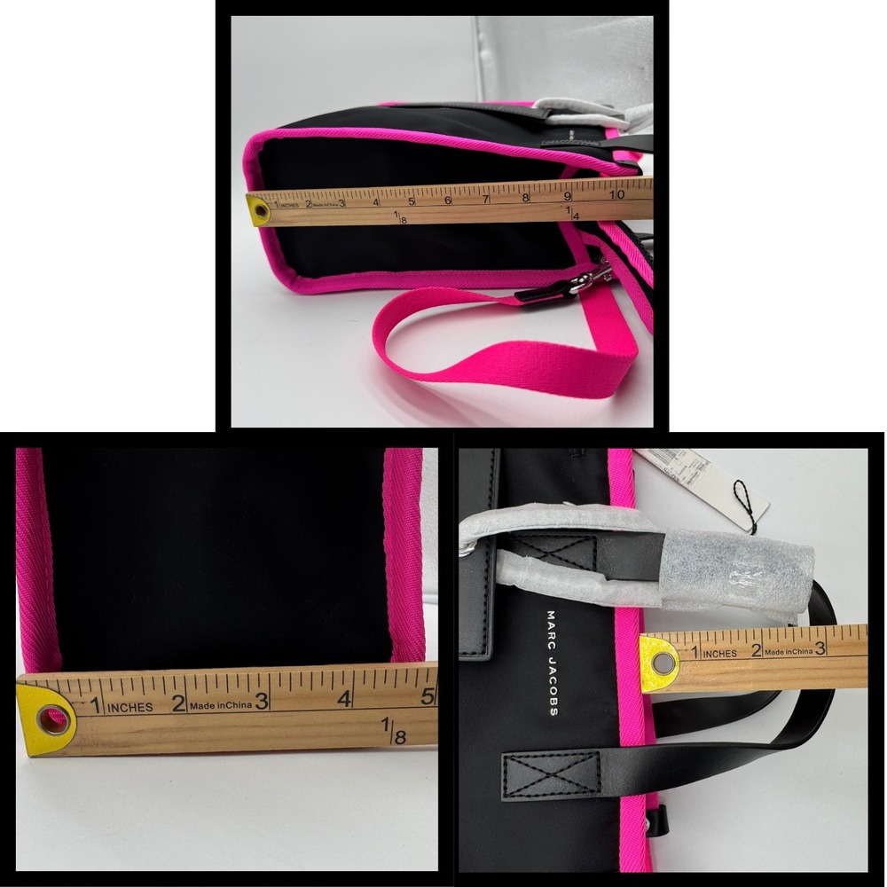 Marc Jacobs Tote Bag Neon Trim Crossbody Black Hot Pink NWT Nylon Designer Y2K - Picture 8 of 8